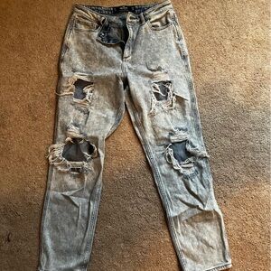 Distressed Gray Jeans